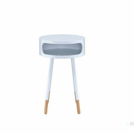 HOMEROOTS Sonria End Table White and amp; Natural 286360